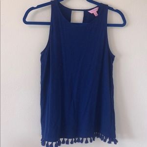 Lilly Pulitzer Blue Tassel Tank size medium